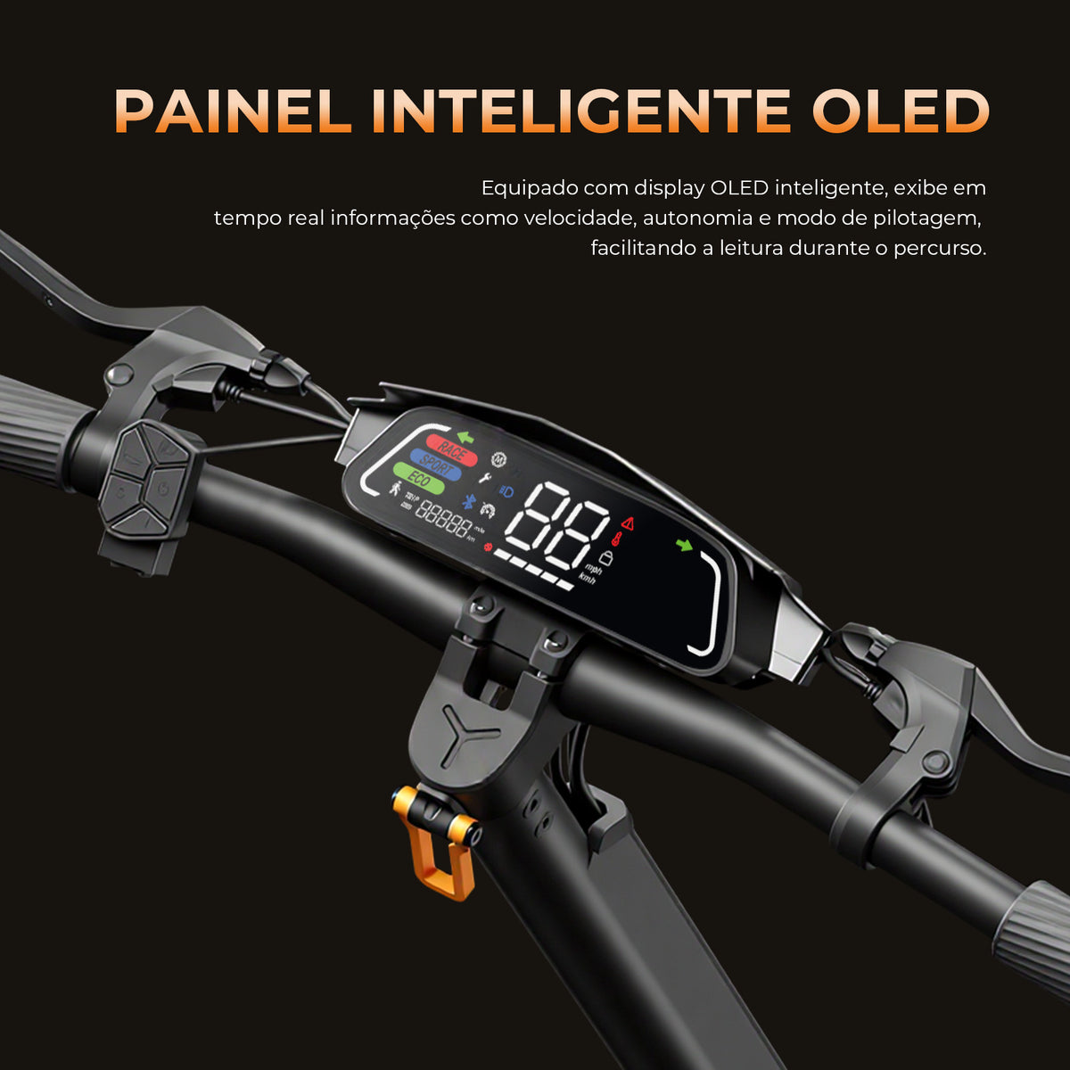 Patinete Elétrico Dobrável S1, 1000W, Suspensão Dianteira e Traseira, Pneus de 10”