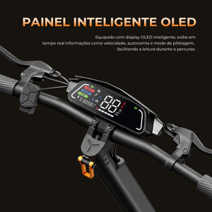 Patinete Elétrico Dobrável S1, 1000W, Suspensão Dianteira e Traseira, Pneus de 10”